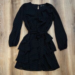 Simply Vera Vera Wang Black Long Sleeve Dress Size XS